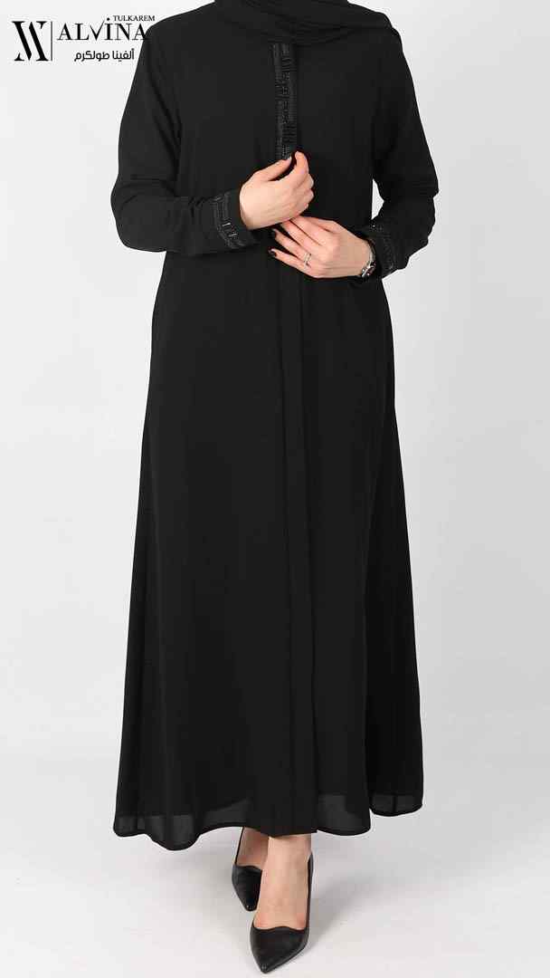 258209 عباءة اسود سترس (56-42) SAR