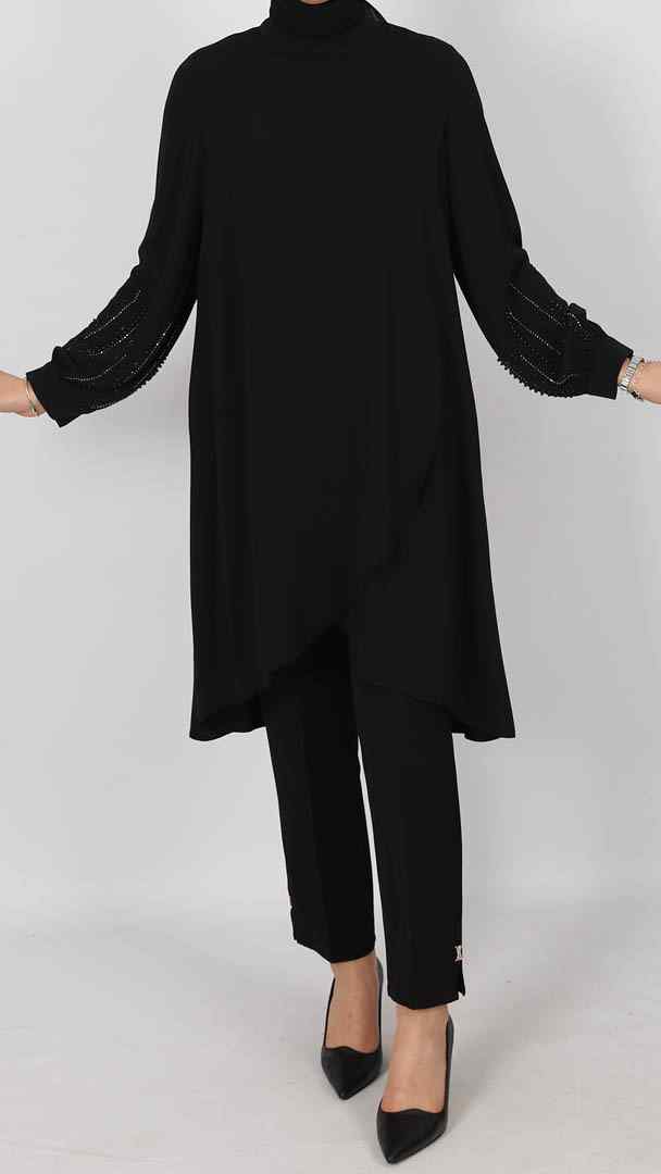 251253 تونيك اسود يد سترس(50-42) VILD