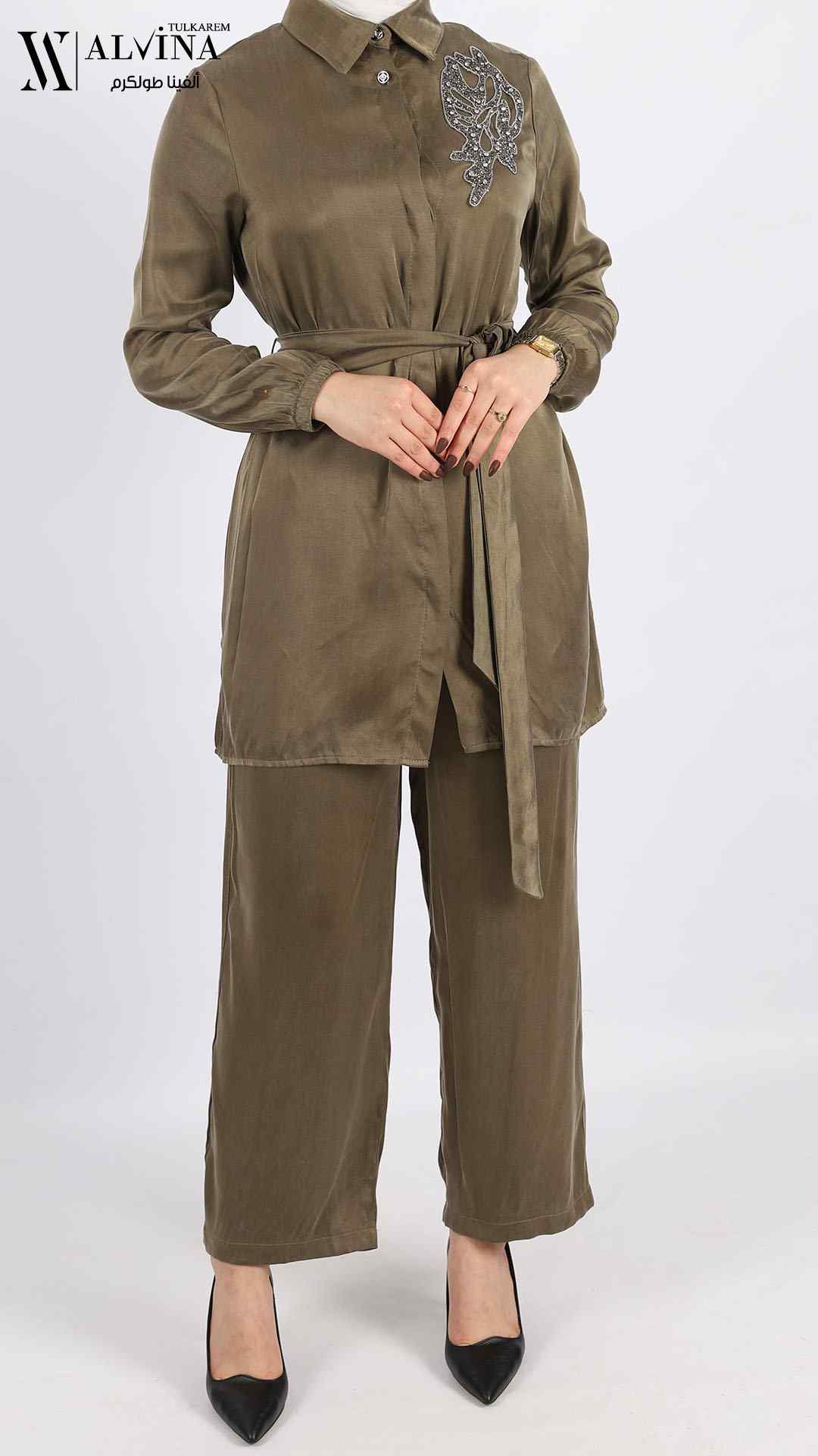 255034 طقم زيتي سترس  (46-40) sof
