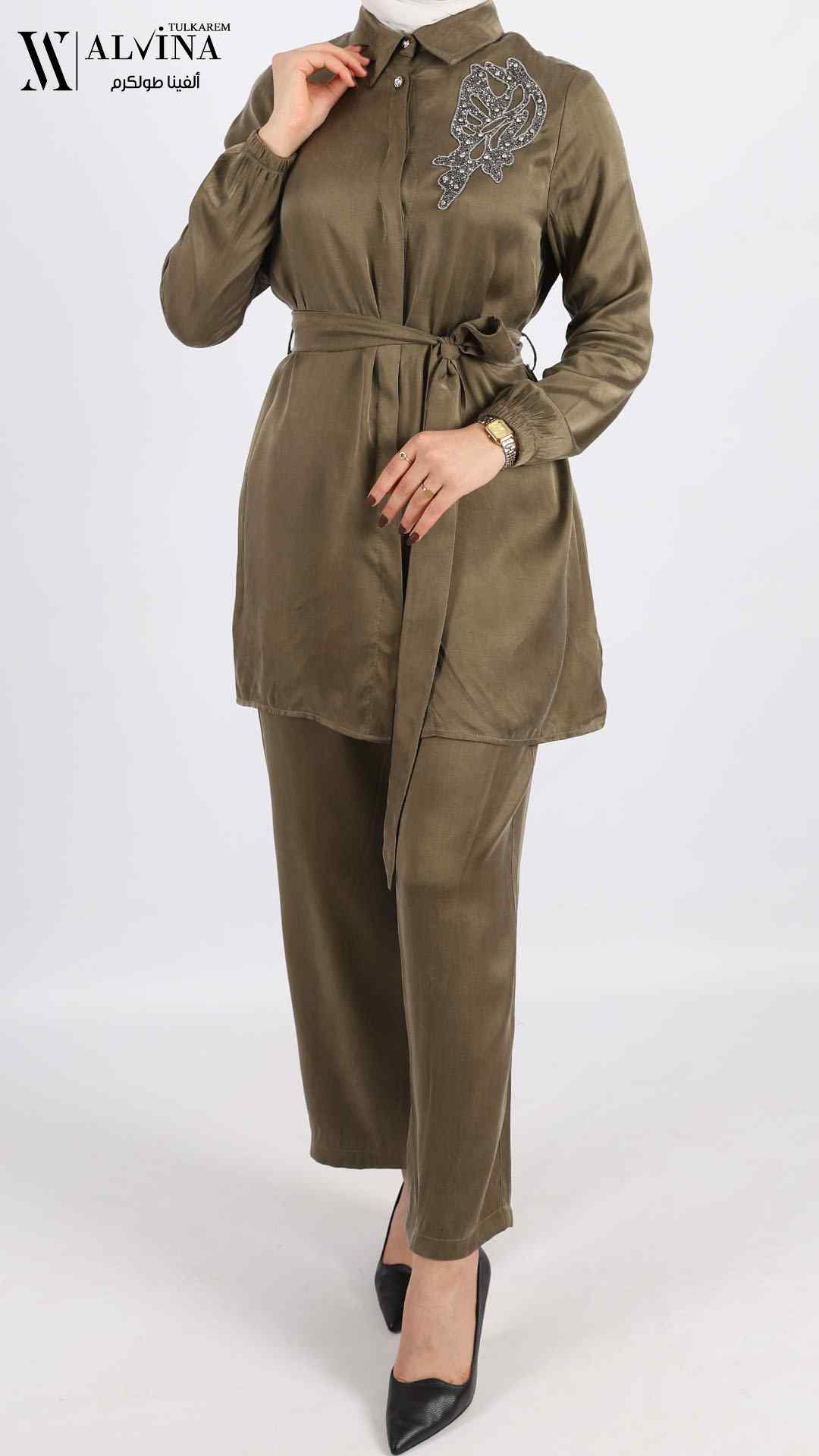 255034 طقم زيتي سترس  (46-40) sof